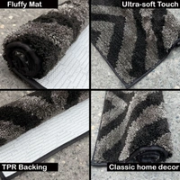 Luxe Home International Tokyo Crosswave Bathmat Microfiber Anti Skid Super Soft 1 Pieces ( Anthra, 45 Cm x 75 Cm ) - 45x75 cm, Anthra