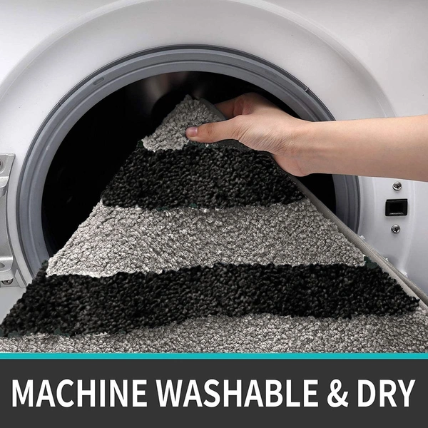 Luxe Home International Tokyo Crosswave Bathmat Microfiber Anti Skid Super Soft 1 Pieces ( Anthra, 45 Cm x 75 Cm ) - 45x75 cm, Anthra