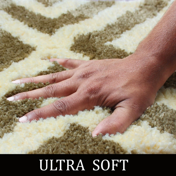 Luxe Home International Tokyo Web Bathmat Microfiber Anti Skid Super Soft 1 Pieces ( Tobacco, 45 Cm x 75 Cm ) - 45x75 cm, Tobacco