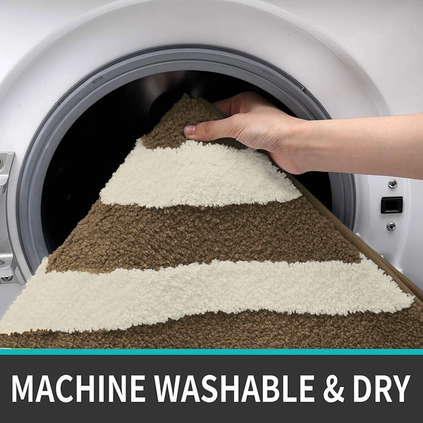 Luxe Home International Tokyo Web Bathmat Microfiber Anti Skid Super Soft 1 Pieces ( Tobacco, 45 Cm x 75 Cm ) - 45x75 cm, Tobacco