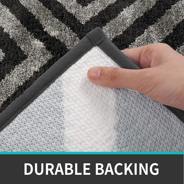 Luxe Home International Tokyo Crosswave Bathmat Microfiber Anti Skid Super Soft 1 Pieces ( Anthra, 45 Cm x 75 Cm ) - 45x75 cm, Anthra