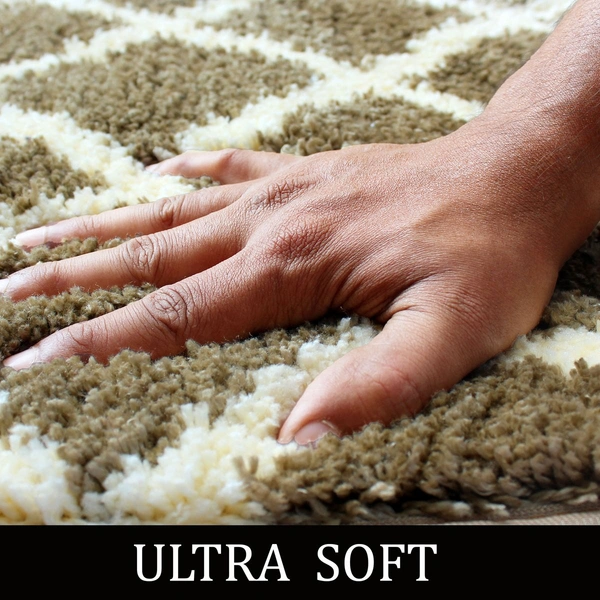 Luxe Home International Tokyo Diamond Bathmat Microfiber Anti Skid Super Soft 1 Pieces ( Tobacco, 45 Cm x 75 Cm ) - 45x75 cm, Tobacco