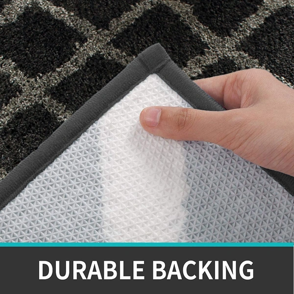 Luxe Home International Tokyo Diamond Bathmat Microfiber Anti Skid Super Soft 1 Pieces ( Anthra, 45 Cm x 75 Cm ) - 45x75 cm, Anthra