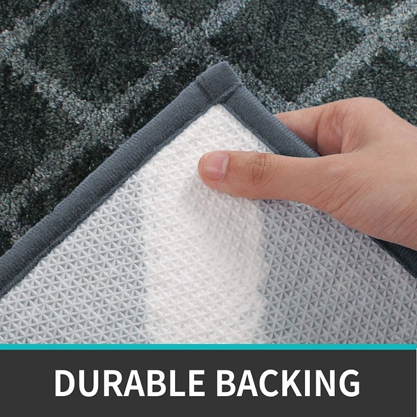 Luxe Home International Tokyo Diamond Bathmat Microfiber Anti Skid Super Soft 1 Pieces ( Grey, 45 Cm x 75 Cm ) - 45x75 cm, Grey