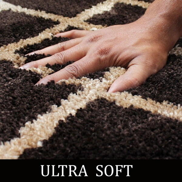 Luxe Home International Tokyo Diamond Bathmat Microfiber Anti Skid Super Soft 1 Pieces ( Coffee, 45 Cm x 75 Cm ) - 45x75 cm, Coffee