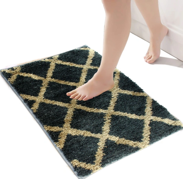 Luxe Home International Tokyo Diamond Bathmat Microfiber Anti Skid Super Soft 1 Pieces ( Anti Gold, 45 Cm x 75 Cm ) - 45x75 cm, Anti Gold