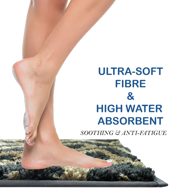 Luxe Home International Tokyo Diamond Bathmat Microfiber Anti Skid Super Soft 1 Pieces ( Anti Gold, 45 Cm x 75 Cm ) - 45x75 cm, Anti Gold