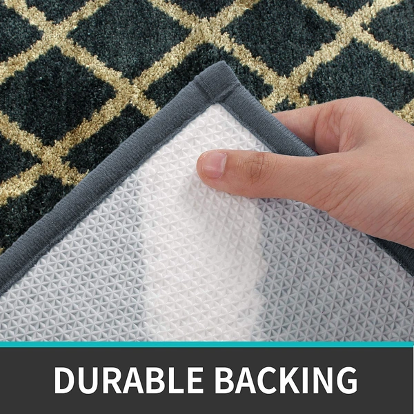 Luxe Home International Tokyo Diamond Bathmat Microfiber Anti Skid Super Soft 1 Pieces ( Anti Gold, 45 Cm x 75 Cm ) - 45x75 cm, Anti Gold