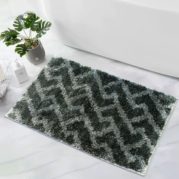 Luxe Home International Tokyo Hermes Bathmat Microfiber Anti Skid Super Soft 1 Pieces ( Grey, 45 Cm x 75 Cm ) - 45x75 cm, Grey
