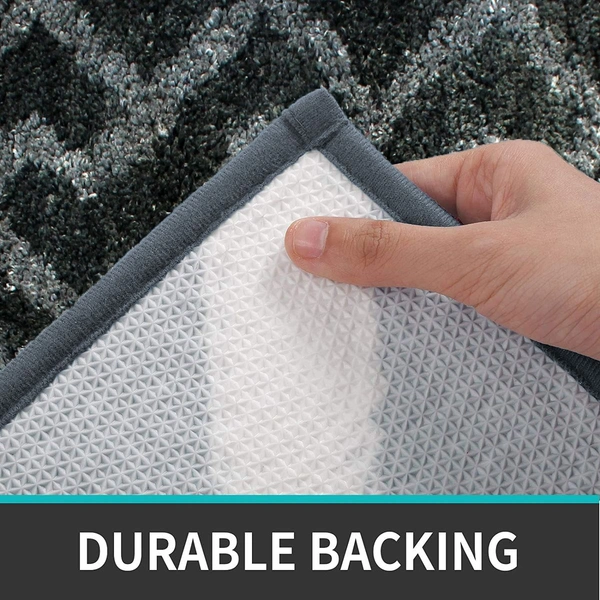 Luxe Home International Tokyo Hermes Bathmat Microfiber Anti Skid Super Soft 1 Pieces ( Grey, 45 Cm x 75 Cm ) - 45x75 cm, Grey