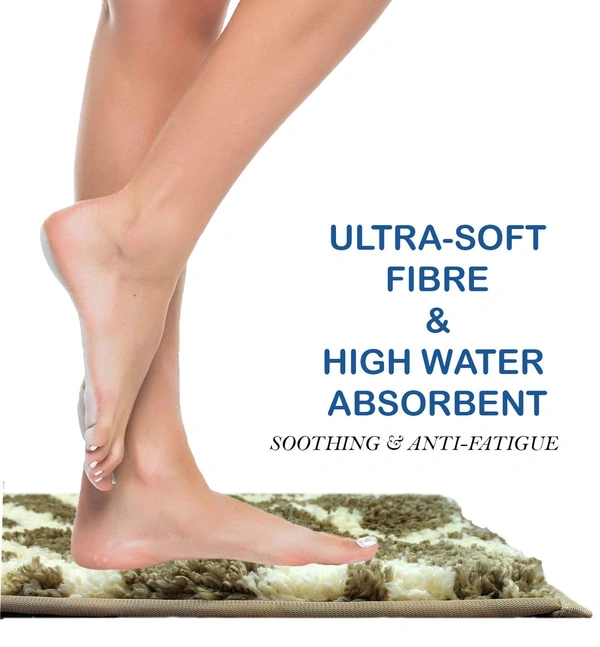 Luxe Home International Tokyo Hermes Bathmat Microfiber Anti Skid Super Soft 1 Pieces ( Tobacco, 45 Cm x 75 Cm ) - 45x75 cm, Tobacco