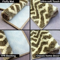 Luxe Home International Tokyo Hermes Bathmat Microfiber Anti Skid Super Soft 1 Pieces ( Tobacco, 45 Cm x 75 Cm ) - 45x75 cm, Tobacco