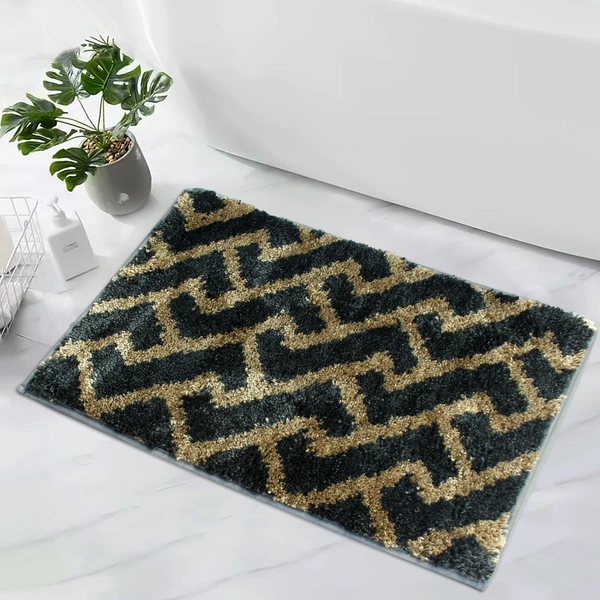 Luxe Home International Tokyo Hermes Bathmat Microfiber Anti Skid Super Soft 1 Pieces ( Anti Gold, 45 Cm x 75 Cm ) - 45x75 cm, Anti Gold