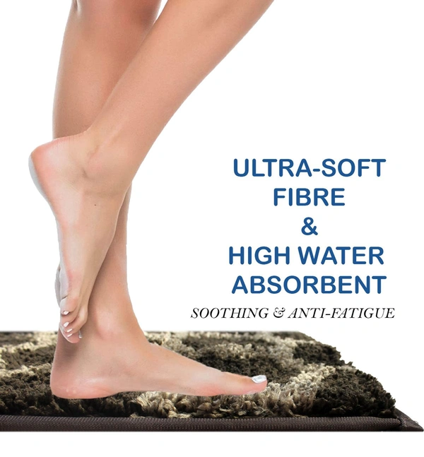 Luxe Home International Tokyo Honeycomb Bathmat Microfiber Anti Skid Super Soft 1 Pieces ( Anthra, 45 Cm x 75 Cm ) - 45x75 cm, Anthra