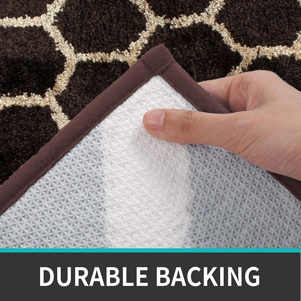 Luxe Home International Tokyo Honeycomb Bathmat Microfiber Anti Skid Super Soft 1 Pieces ( Coffee, 45 Cm x 75 Cm ) - 45x75 cm, Coffee