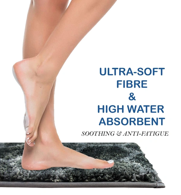 Luxe Home International Tokyo Honeycomb Bathmat Microfiber Anti Skid Super Soft 1 Pieces ( Grey, 45 Cm x 75 Cm ) - 45x75 cm, Grey