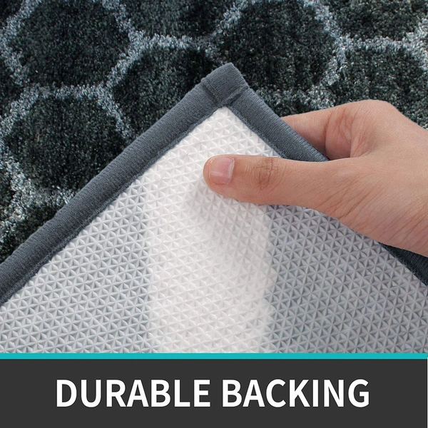 Luxe Home International Tokyo Honeycomb Bathmat Microfiber Anti Skid Super Soft 1 Pieces ( Grey, 45 Cm x 75 Cm ) - 45x75 cm, Grey