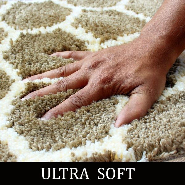 Luxe Home International Tokyo Honeycomb Bathmat Microfiber Anti Skid Super Soft 1 Pieces ( Tobacco, 45 Cm x 75 Cm ) - 45x75 cm, Tobacco