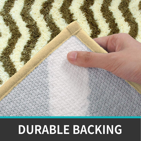 Luxe Home International Tokyo Waves Bathmat Microfiber Anti Skid Super Soft 1 Pieces ( Tobacco, 45 Cm x 75 Cm ) - 45x75 cm, Tobacco