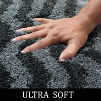 Luxe Home International Tokyo Waves Bathmat Microfiber Anti Skid Super Soft 1 Pieces ( Grey, 45 Cm x 75 Cm ) - 45x75 cm, Grey