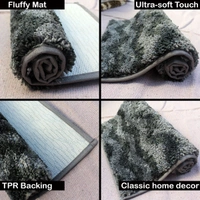 Luxe Home International Tokyo Waves Bathmat Microfiber Anti Skid Super Soft 1 Pieces ( Grey, 45 Cm x 75 Cm ) - 45x75 cm, Grey