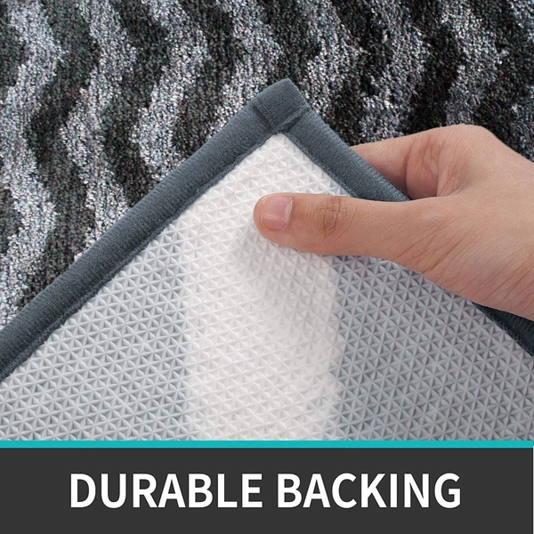 Luxe Home International Tokyo Waves Bathmat Microfiber Anti Skid Super Soft 1 Pieces ( Grey, 45 Cm x 75 Cm ) - 45x75 cm, Grey