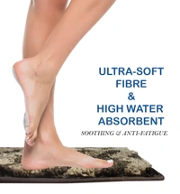 Luxe Home International Tokyo Waves Bathmat Microfiber Anti Skid Super Soft 1 Pieces ( Anthra, 45 Cm x 75 Cm ) - 45x75 cm, Anthra