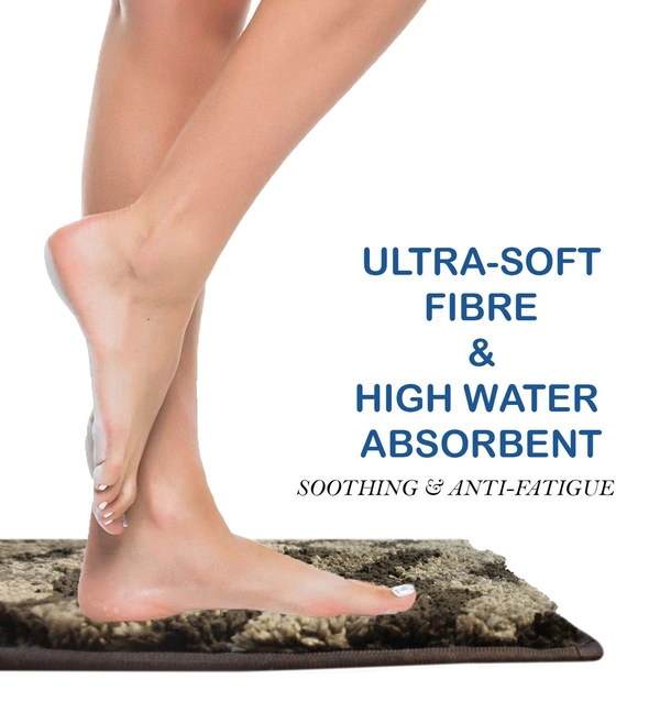 Luxe Home International Tokyo Waves Bathmat Microfiber Anti Skid Super Soft 1 Pieces ( Anthra, 45 Cm x 75 Cm ) - 45x75 cm, Anthra