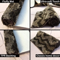 Luxe Home International Tokyo Waves Bathmat Microfiber Anti Skid Super Soft 1 Pieces ( Anthra, 45 Cm x 75 Cm ) - 45x75 cm, Anthra