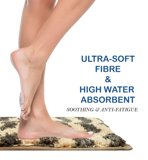 Luxe Home International Tokyo Waves Bathmat Microfiber Anti Skid Super Soft 1 Pieces ( Chocolate, 45 Cm x 75 Cm ) - 45x75 cm, Chocolate