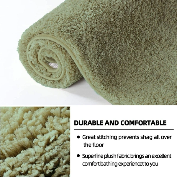 Luxe Home International Luxe Home Bathmat 2800 GSM Microfiber Anti Slip Water Absorbent Machine Washable and Quick Dry Vegas Mats for Bathroom, Kitchen, Entrance ( Green , 40x60 Cm , Pack of 1 ) - 40x60 cm, Green