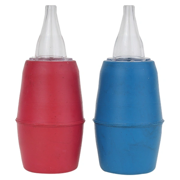 FAIRBIZPS Nasal Aspirator Nose cleaner Aspirator Nasal BPA Free Soft Silicone Nozzle Mucus Remover Nose Cleaner for Baby Safety (Red) - 2.25 INCH