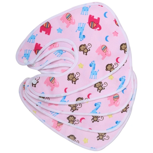 FAIRBIZPS Soft Baby Bibs Washable Waterproof Printed Baby Bibs Apron with Button for Baby Feeding- Set of 5 - Standard