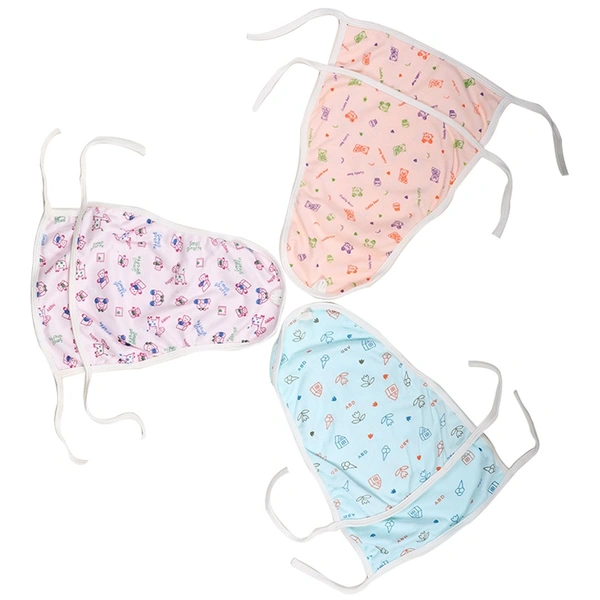 FAIRBIZPS Soft Cotton Baby Langot Cloth Diapers Washable Skin Friendly Baby Langot Reusable Cloth Nappies - Set of 6 (Pink Blue and Orange)