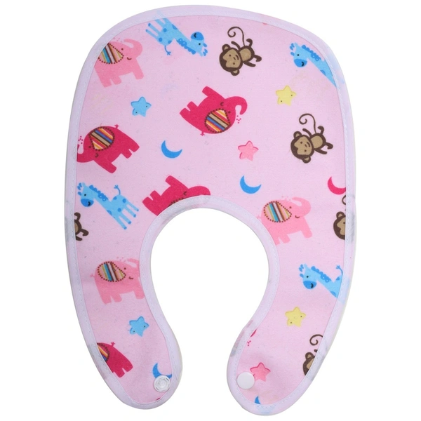 FAIRBIZPS Soft Baby Bibs Washable Waterproof Printed Baby Bibs Apron with Button for Baby Feeding- Set of 5 - Standard