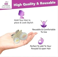 PALAK SAXENA Hair Clips for Women & Girls - Clutches Claw Clip Accessories - Sparkling Pearl Design, Stylish, For wedding fancy clips for Women and Girls- 6 Pcs