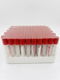 Fairbizps Store Non Vacuum Blood Collection Tube With Clot Activator Red Cap 4ml Sterile Serum Tubes Pack Of 100 For Lab Diagnostic Use - Red