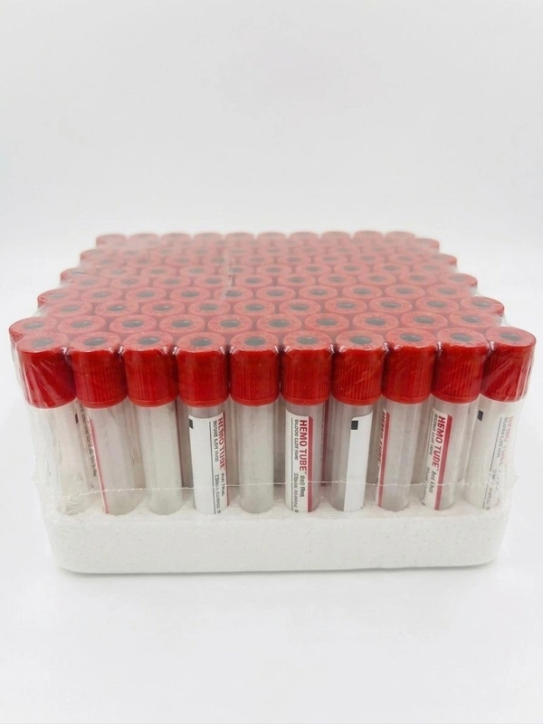 Fairbizps Store Non Vacuum Blood Collection Tube With Clot Activator Red Cap 4ml Sterile Serum Tubes Pack Of 100 For Lab Diagnostic Use - Red