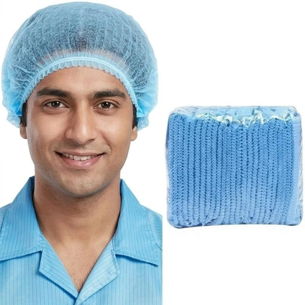 FAIRBIZPS Disposable PPE Hygiene Combo Pack with 50 Pcs Bouffant Caps & 50 Pairs Shoe Covers | Breathable Protective Kit for Hospital Kitchen Lab Cleaning & Hygiene Use