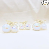 PALAK SAXENA Hair Clips for Women & Girls - Clutches Claw Clip Accessories - Sparkling Pearl Design, Stylish, For wedding fancy clips for Women and Girls- 6 Pcs