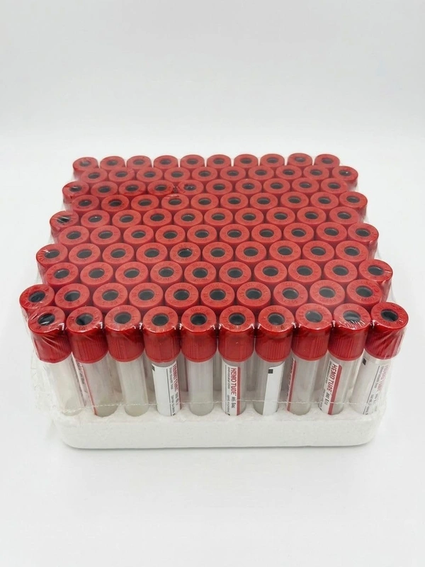 Fairbizps Store Non Vacuum Blood Collection Tube With Clot Activator Red Cap 4ml Sterile Serum Tubes Pack Of 100 For Lab Diagnostic Use - Red