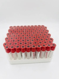 Fairbizps Store Non Vacuum Blood Collection Tube With Clot Activator Red Cap 4ml Sterile Serum Tubes Pack Of 100 For Lab Diagnostic Use - Red