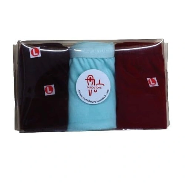 FAIRO STORE Women's Cotton Panties Comfortable Solid Panties Multicolor Panties (Pack of 3) - (L) 90cm