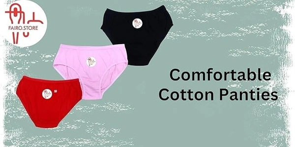 FAIRO STORE Women's Cotton Comfortable Solid Hipster Multicolor (XL 95 CM) Panties Pack of 3 - XL (95 CM)