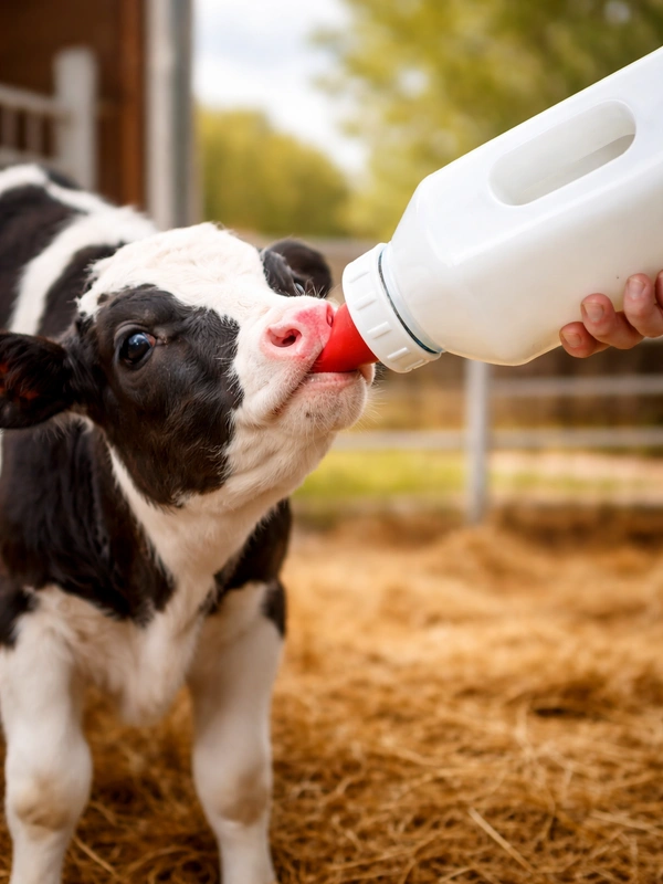 FAIRBIZPS Calf Feeding Milk Bottle 2.5 Liter with Nipple | Durable Milk Feeding Bottle for Calf | White Veterinary Feeding Bottle for Cow & Livestock - 2.5 ltr