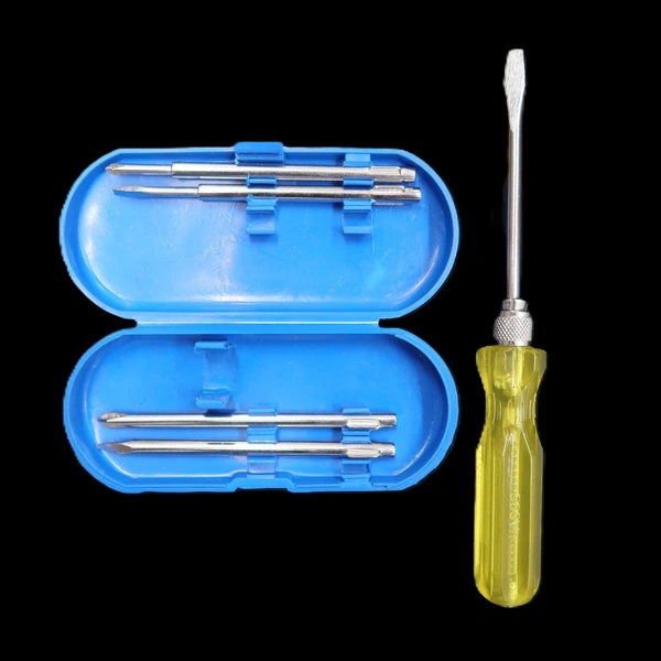 FAIRBIZPS 5-in-1 Magnetic Screwdriver Set with Tester – Slotted, Phillips & Poker Tips | Durable Steel Blades with Non-Slip Grip Handle | Multipurpose Toolkit for Home & Office Use