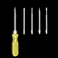 FAIRBIZPS 5-in-1 Magnetic Screwdriver Set with Tester – Slotted, Phillips & Poker Tips | Durable Steel Blades with Non-Slip Grip Handle | Multipurpose Toolkit for Home & Office Use