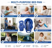 FAIRBIZPS Bed Pan With Lid Unisex Portable Bed Pan Polypropylene Bed Pan For Unisex Adults - Blue