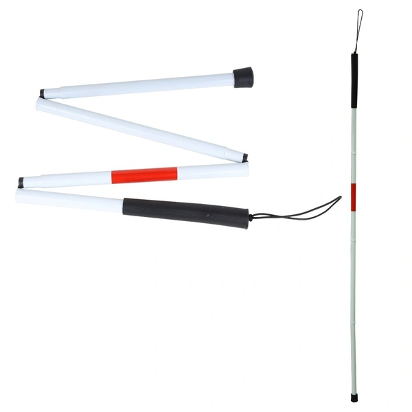 FAIRBIZPS Height Adjustment Walking Stick Blind Stick Aluminium Long Cane for Unisex - 127 CM