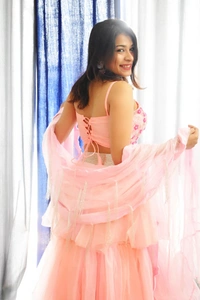 Bakteria  Layered Embellished Indowestern Lehenga Set - M